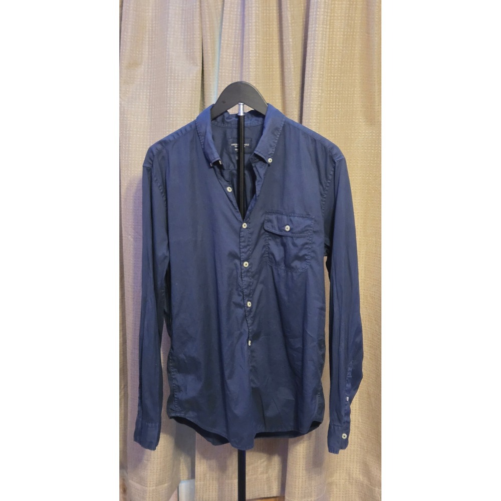 American Eagle Seriously Soft Classic Fit Button Down Shirt Mens Size Large Navy